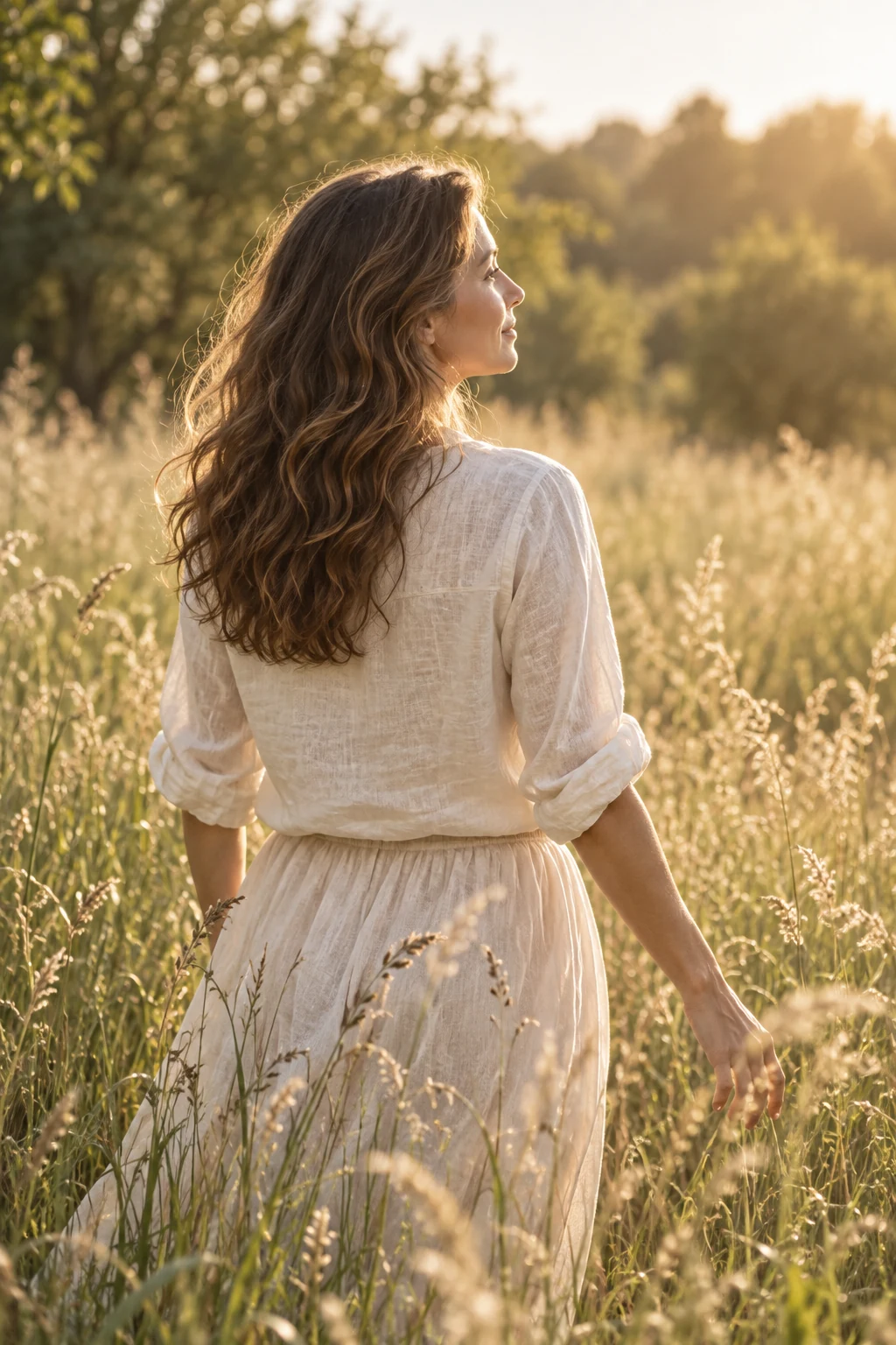 Une femme prend un moment pour elle dans la nature